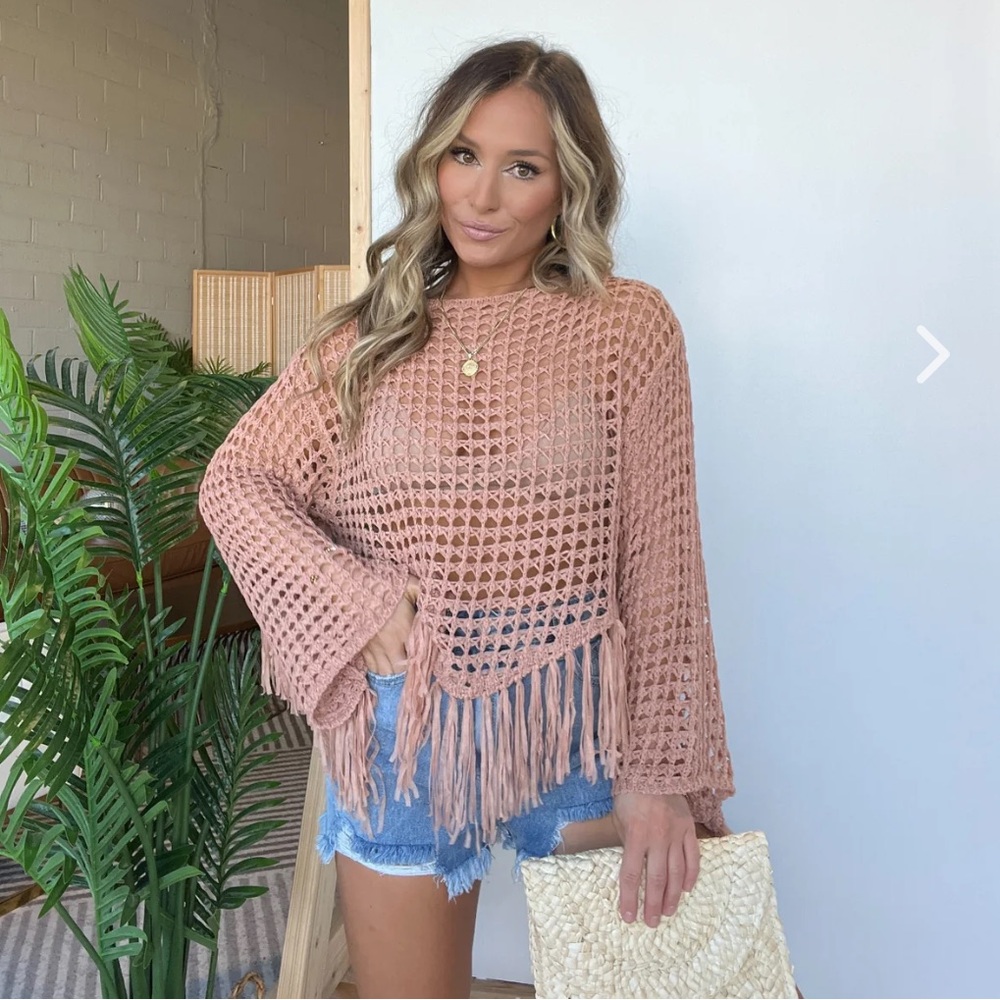 NWOT High end Boutique fringe top